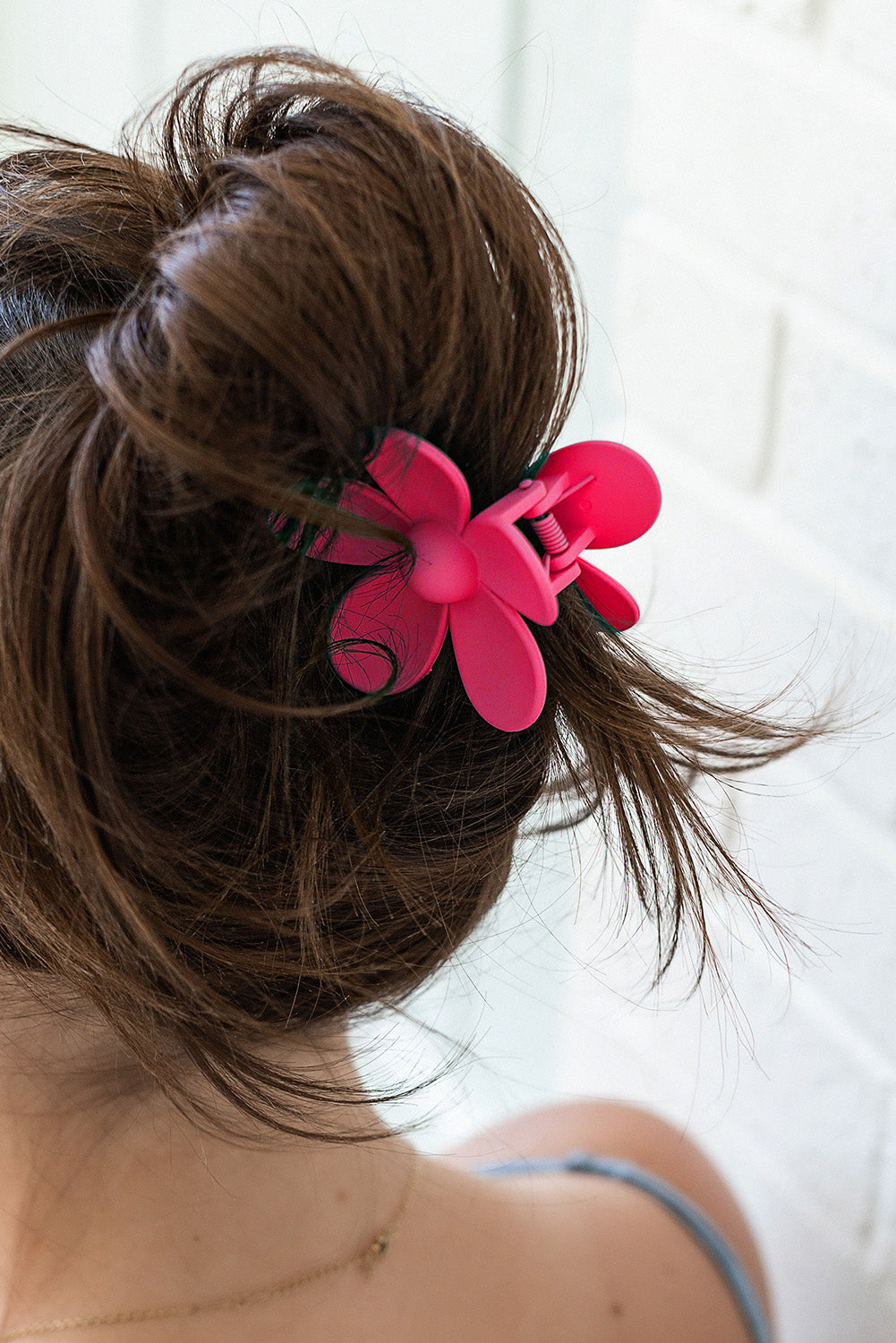 Green Flower Hair Claw Clip