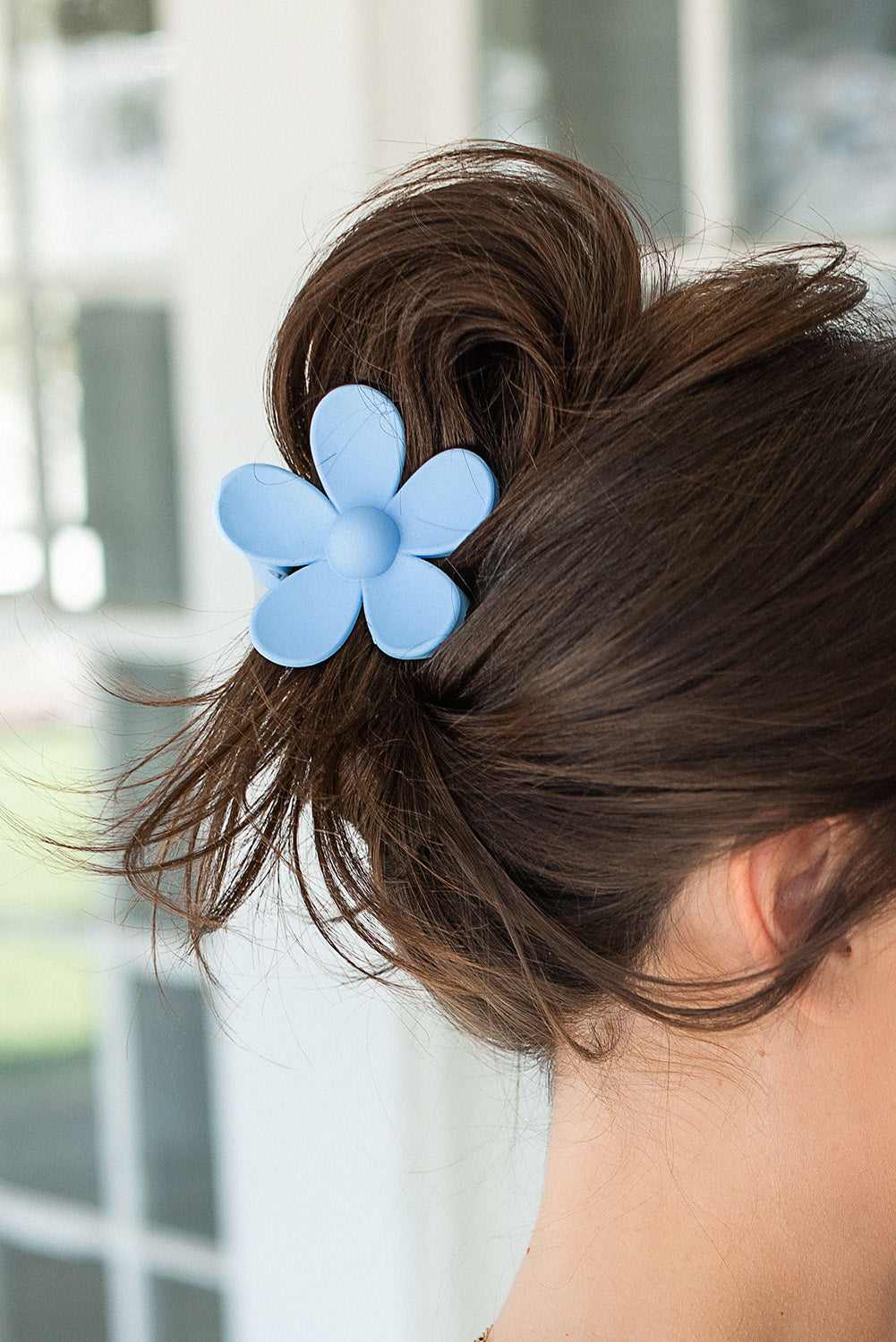 Green Flower Hair Claw Clip