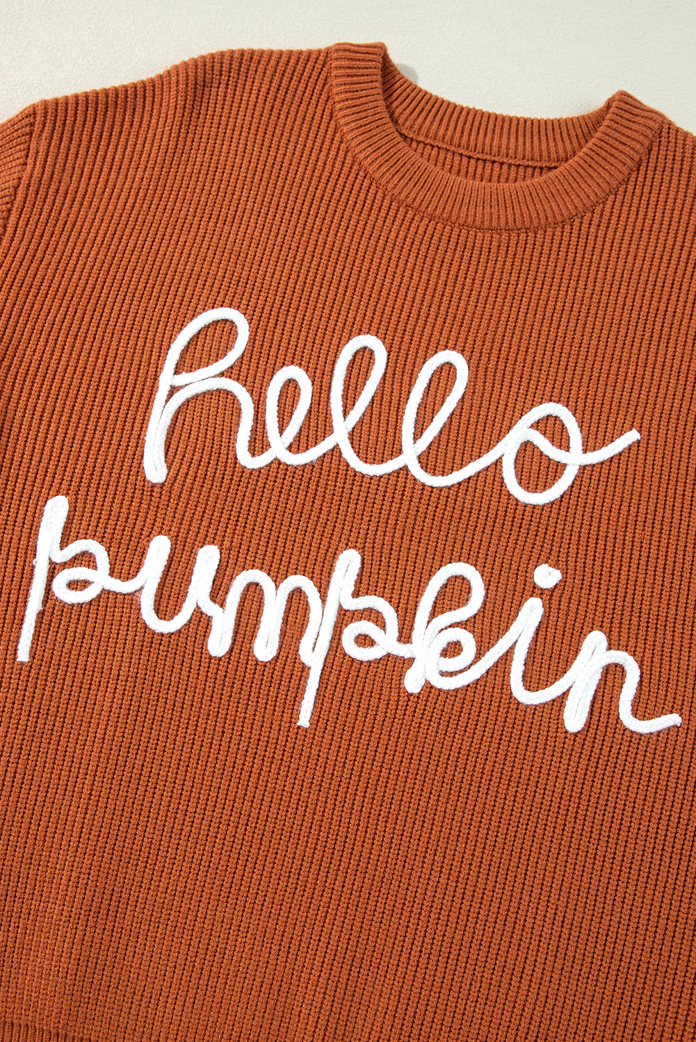 White Hello Pumpkin Graphic Sweater