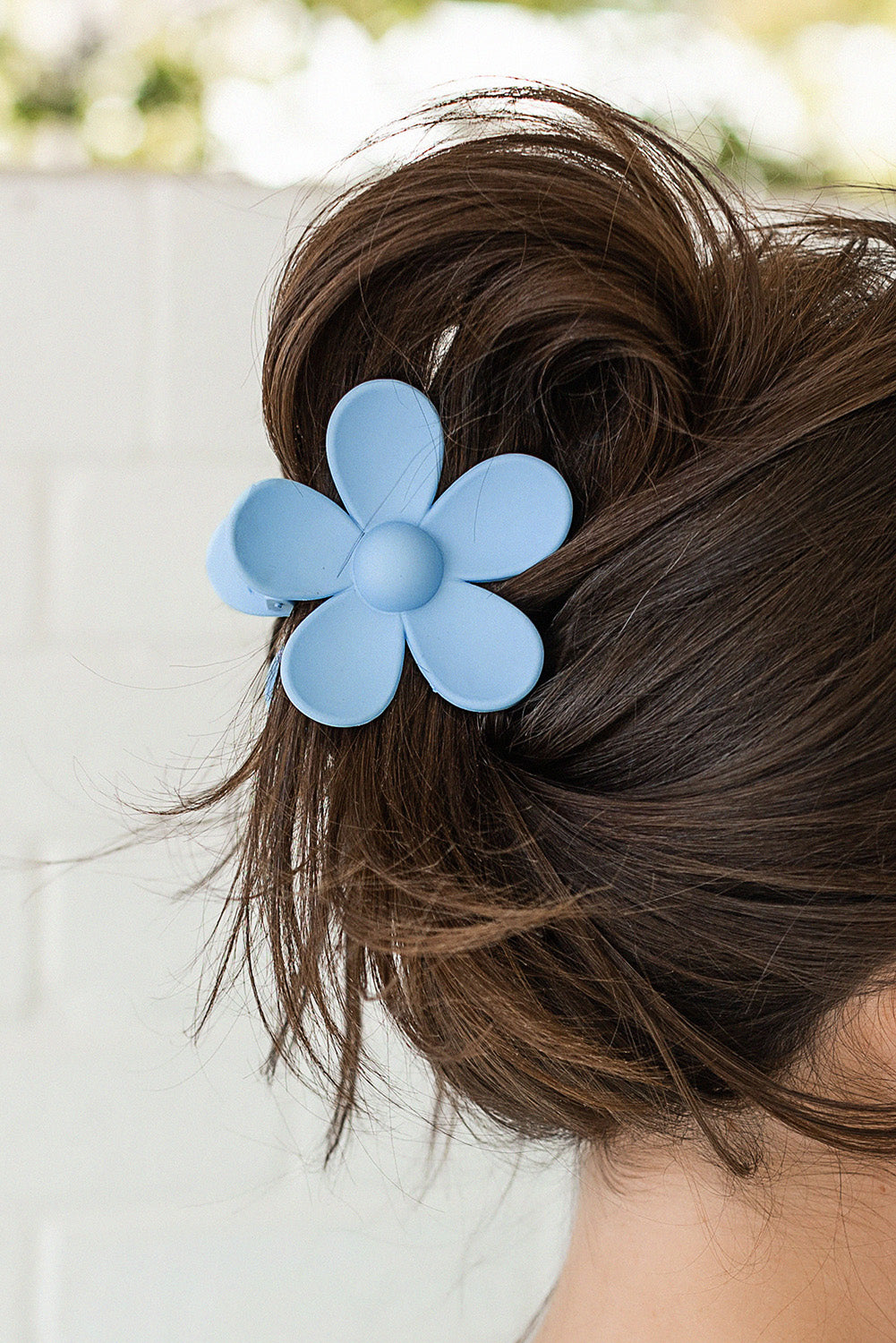 Green Flower Hair Claw Clip