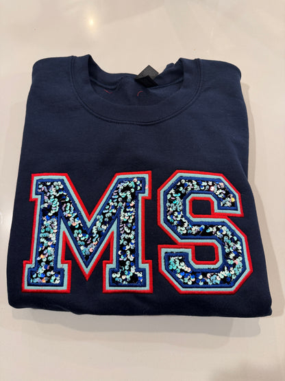 Double Appliqué MS Navy Sweatshirt