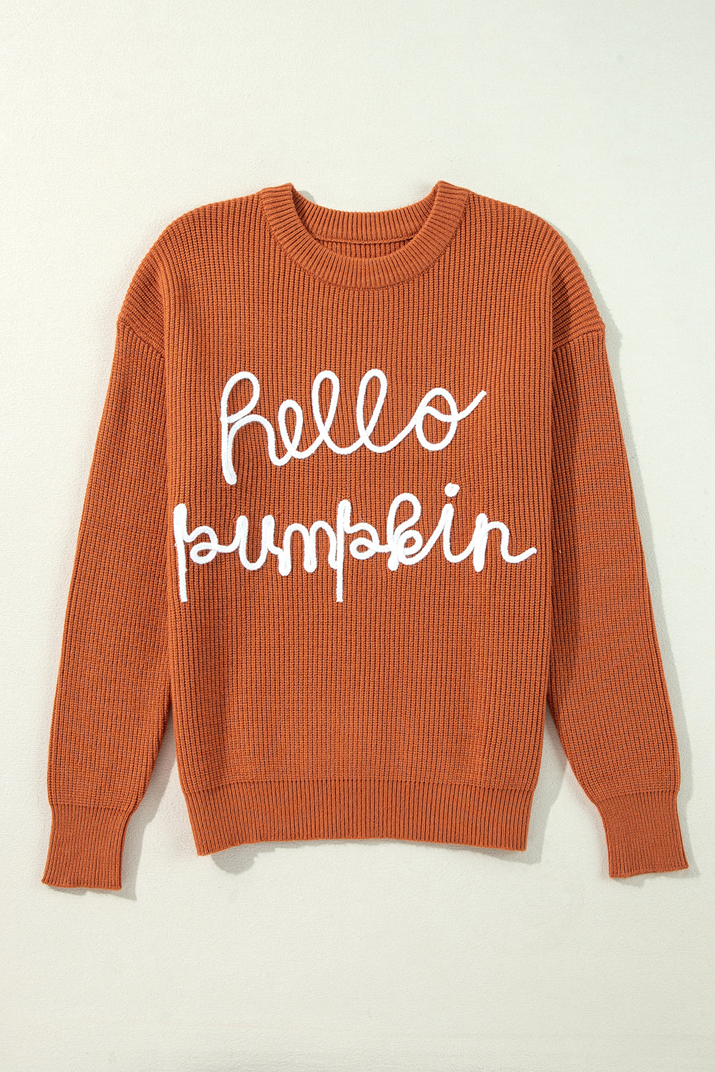 White Hello Pumpkin Graphic Sweater