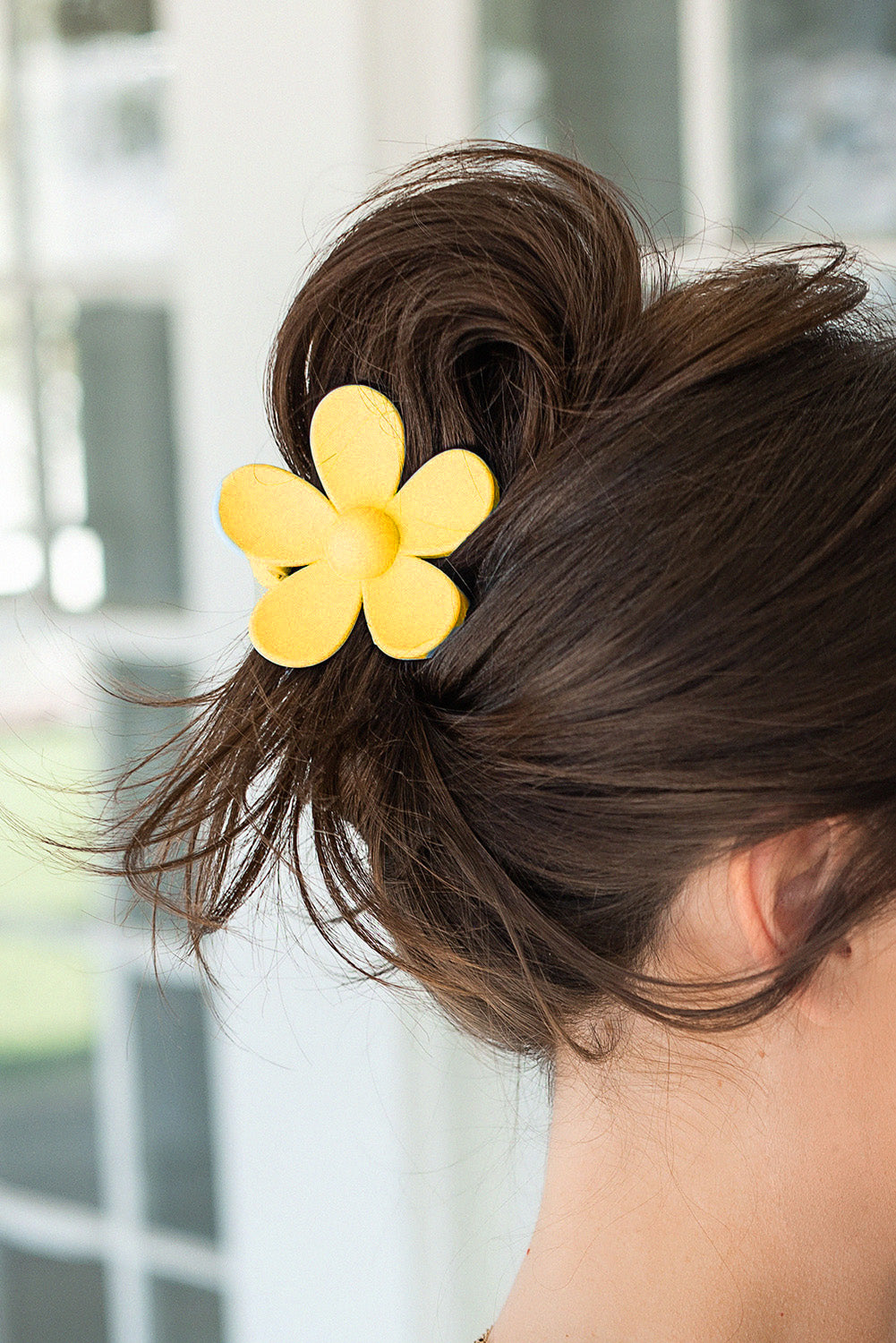 Green Flower Hair Claw Clip