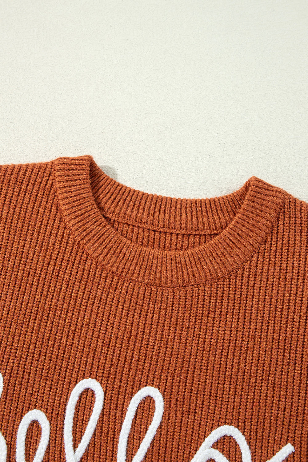 White Hello Pumpkin Graphic Sweater