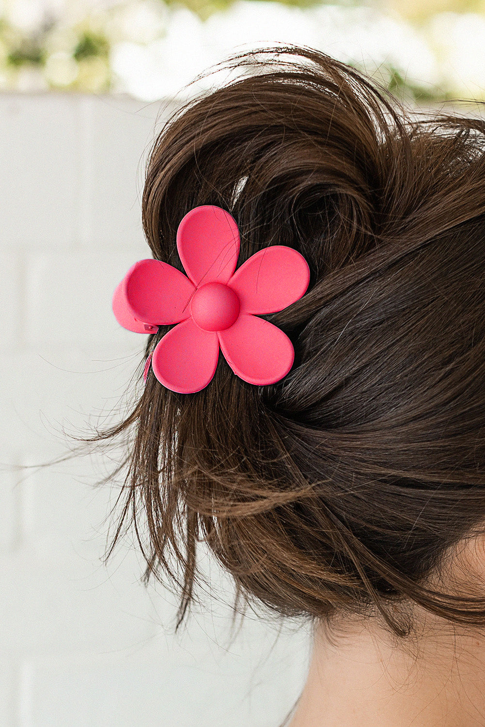 Green Flower Hair Claw Clip