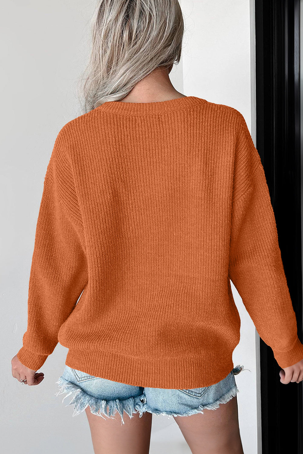 White Hello Pumpkin Graphic Sweater