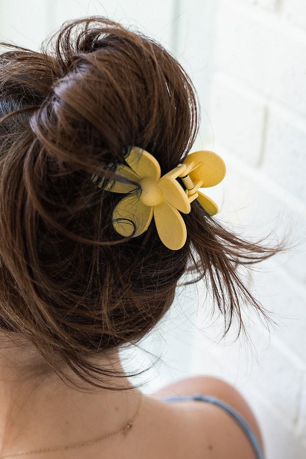 Green Flower Hair Claw Clip