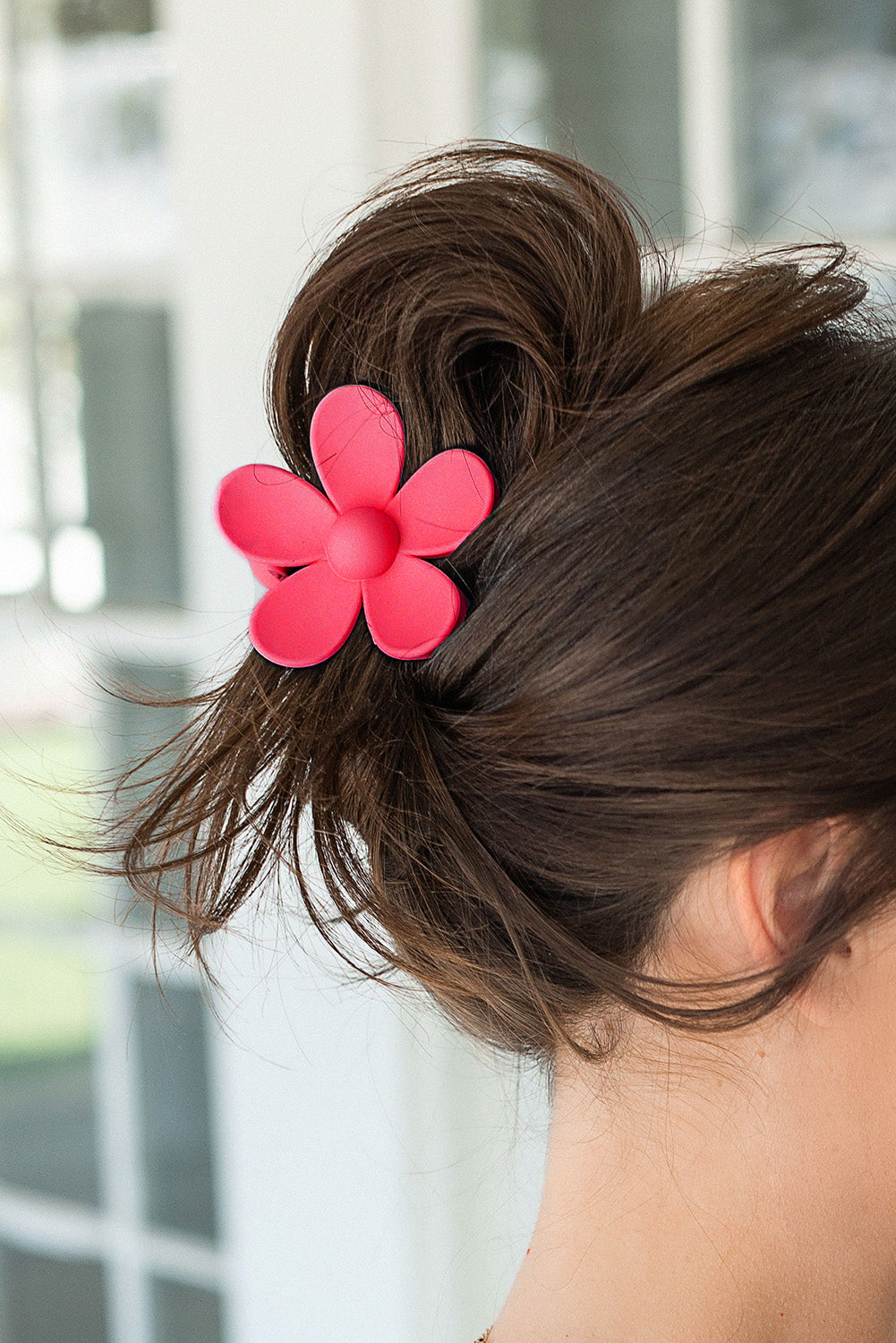 Green Flower Hair Claw Clip