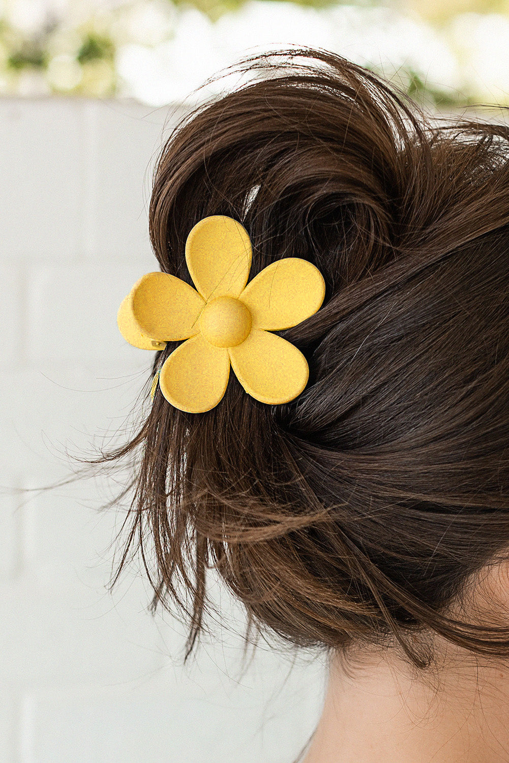 Green Flower Hair Claw Clip