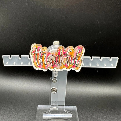 ID Holder/Badge Reel/Popsocket - Thankful