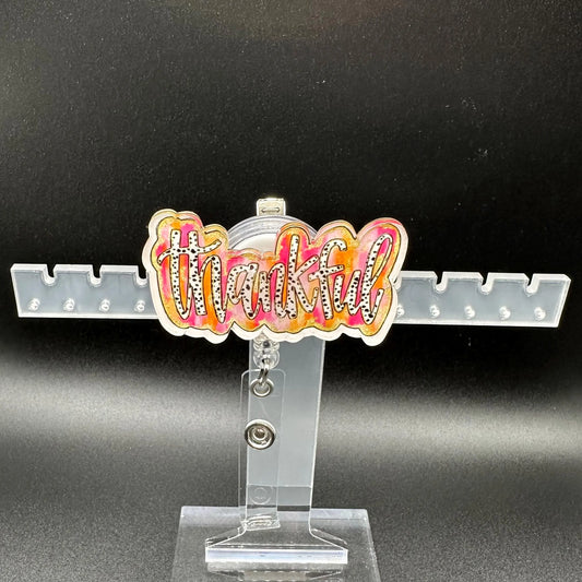 ID Holder/Badge Reel/Popsocket - Thankful