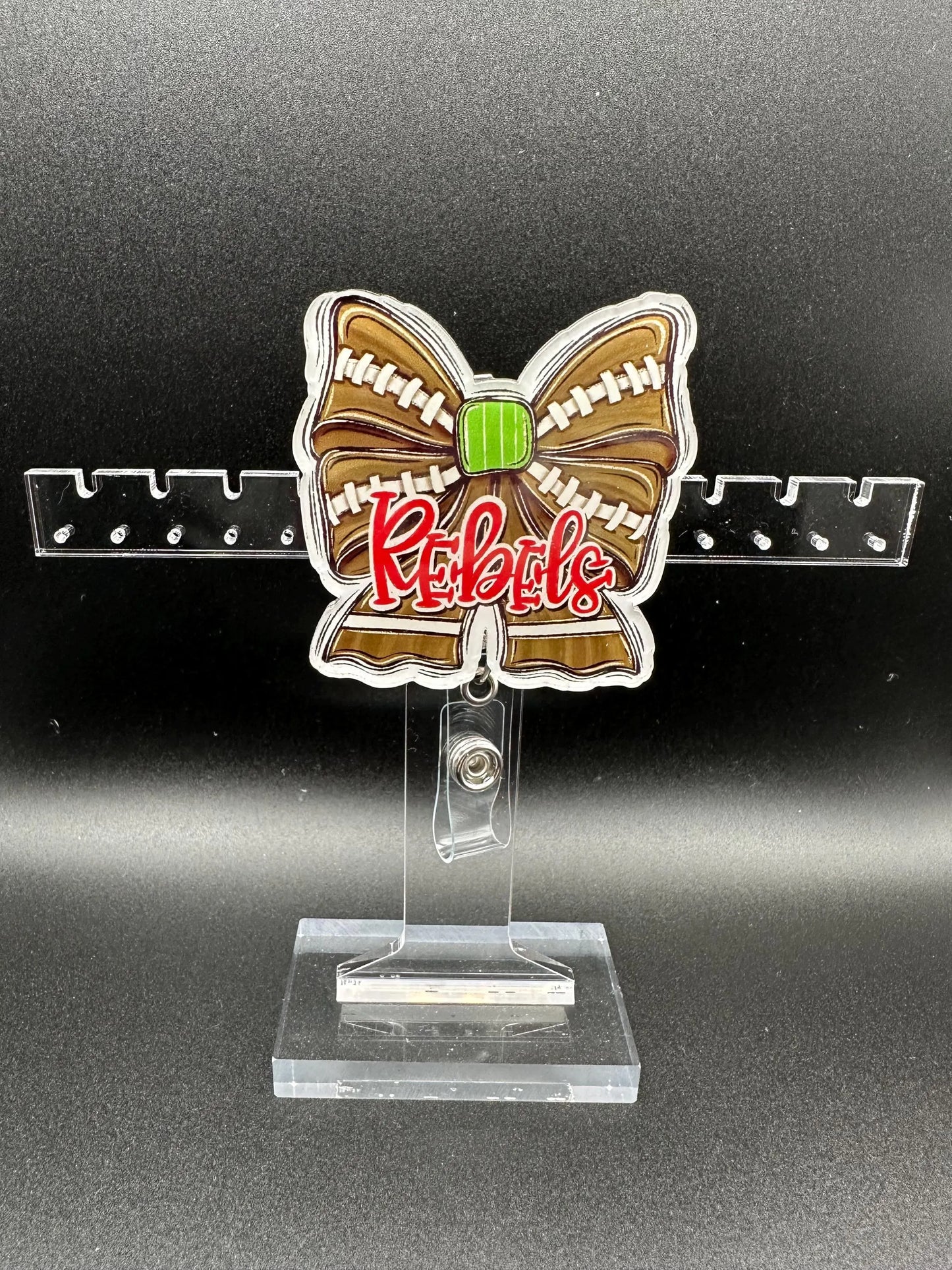 ID Holder/Badge Reel/Popsocket - Rebels Football Bow