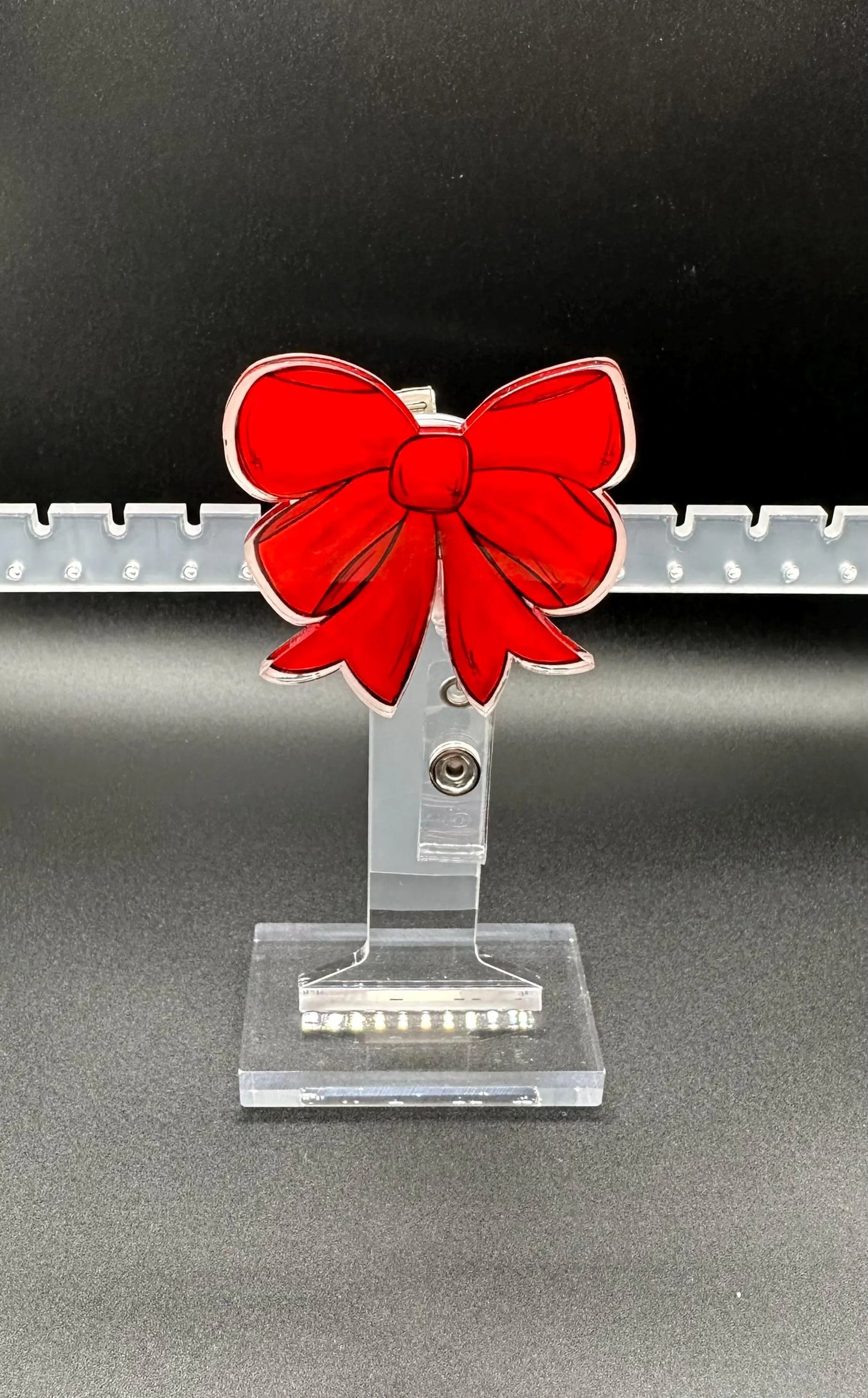 ID Holder/Badge Reel/Popsocket - Red Bow