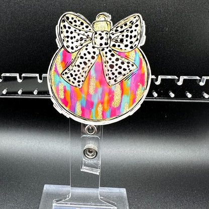 ID Holder/Badge Reel/Popsocket - Pink Ornament