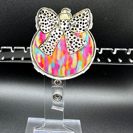 ID Holder/Badge Reel/Popsocket - Pink Ornament