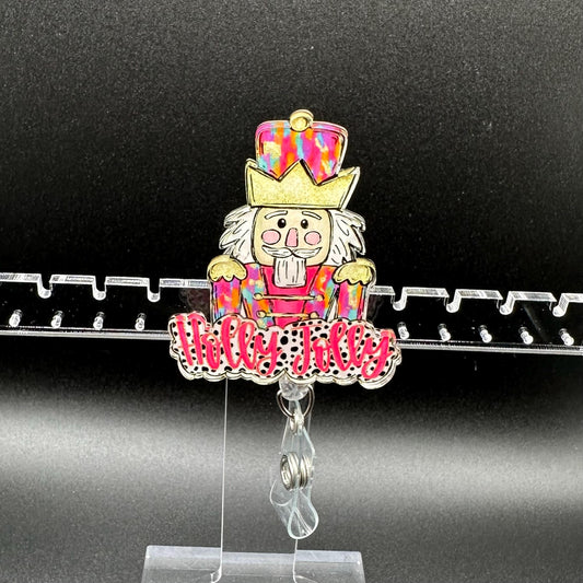 ID Holder/Badge Reel/Popsocket - Pink Nutcracker