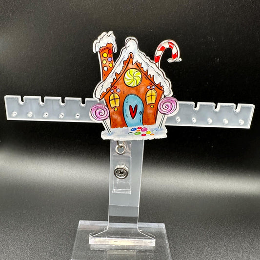 ID Holder/Badge Reel/Popsocket - Gingerbread House