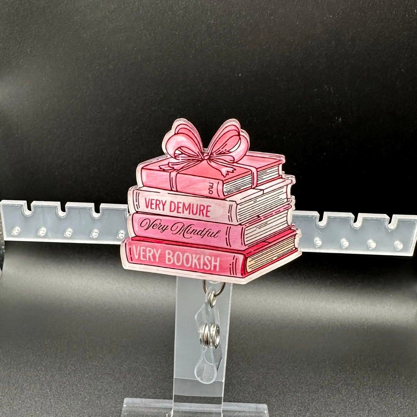 ID Holder/Badge Reel/Popsocket - Book Lover bow