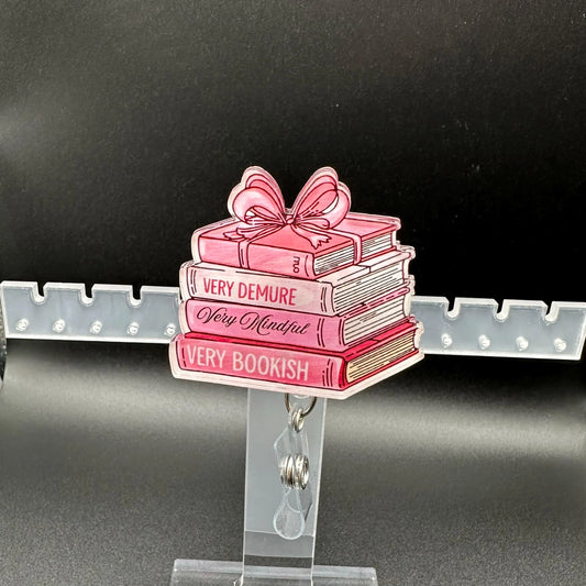 ID Holder/Badge Reel/Popsocket - Book Lover bow