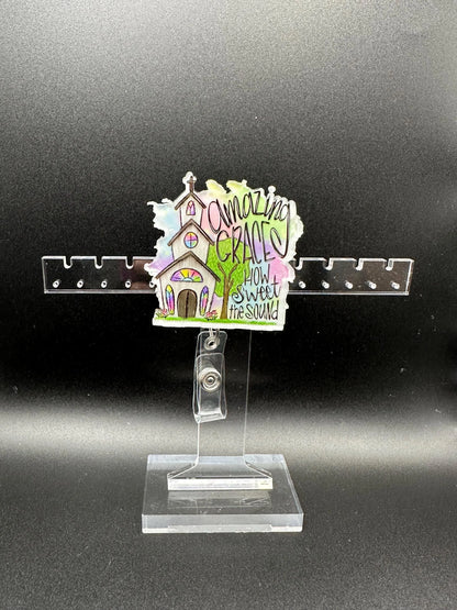 ID Holder/Badge Reel/Popsocket - Amazing Grace Church