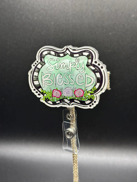 ID Holder/Badge Reel/Popsocket - Simply Blessed