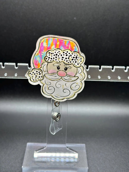 ID Holder/Badge Reel/Popsocket - Santa Claus
