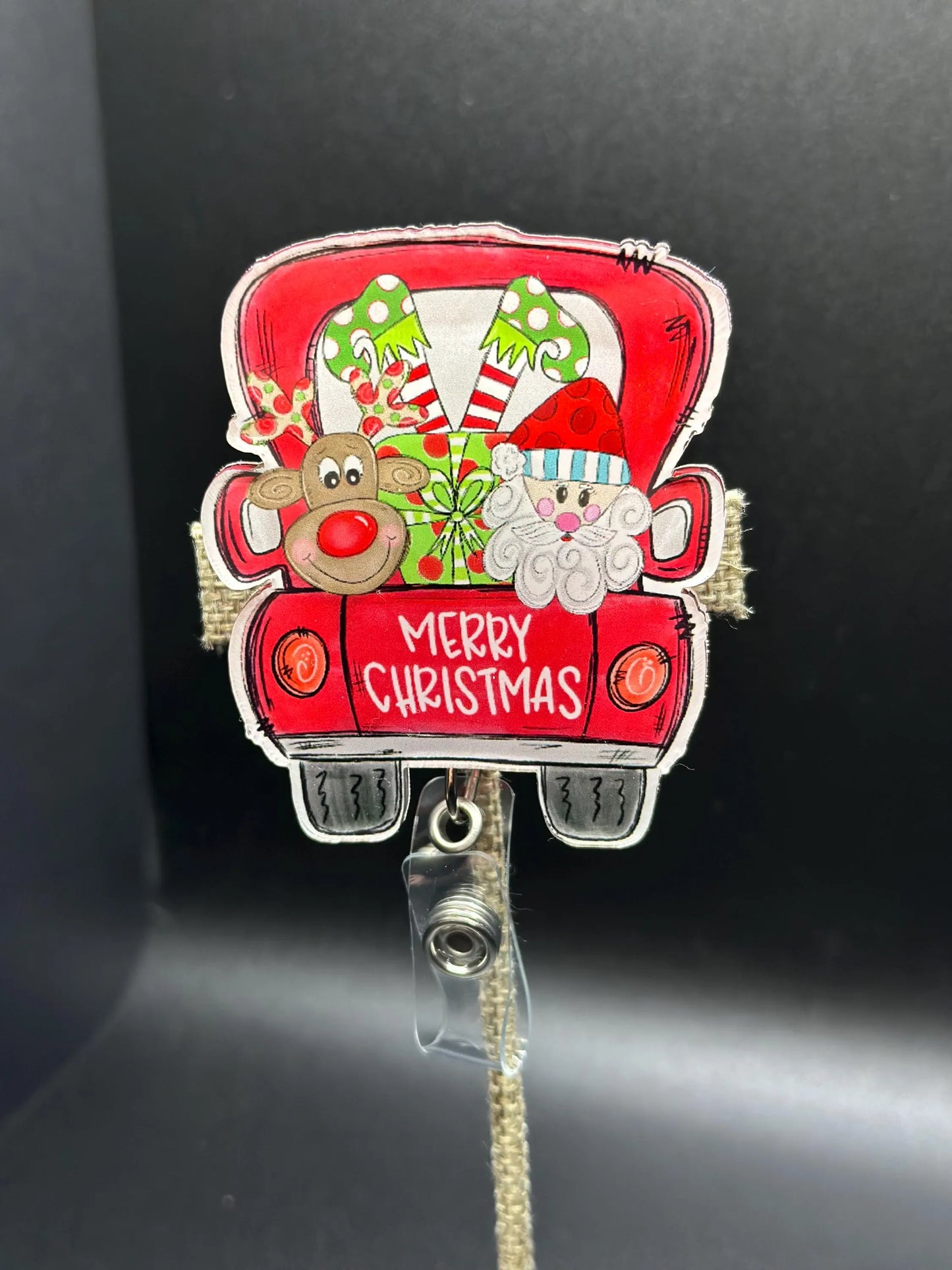ID Holder/Badge Reel/Popsocket - Christmas Truck