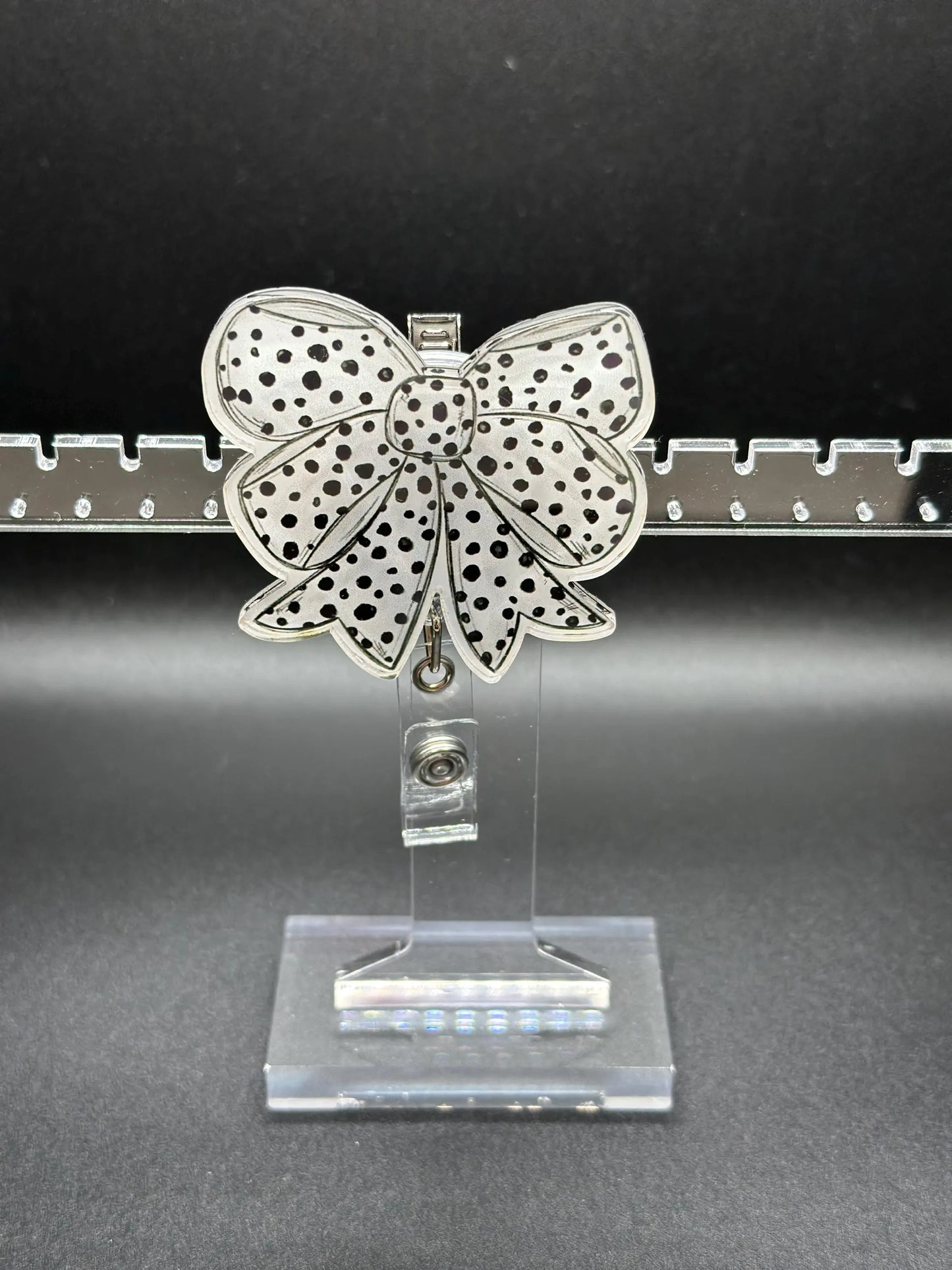 ID Holder/Badge Reel/Popsocket - Polka Dot Bow