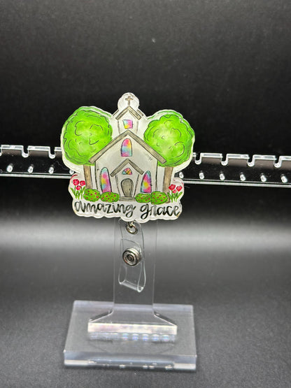 ID Holder/Badge Reel/Popsocket - Amazing Grace Church