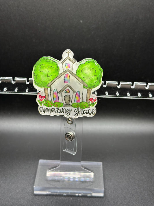 ID Holder/Badge Reel/Popsocket - Amazing Grace Church