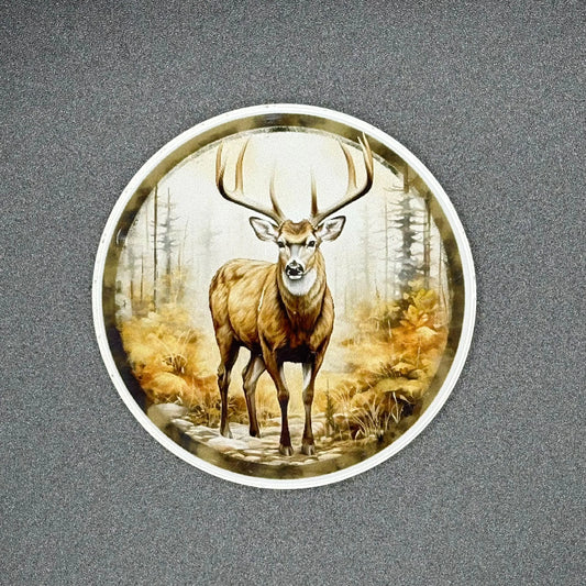 ID Holder/Badge Reel/Popsocket - Majestic Buck Forest Scene
