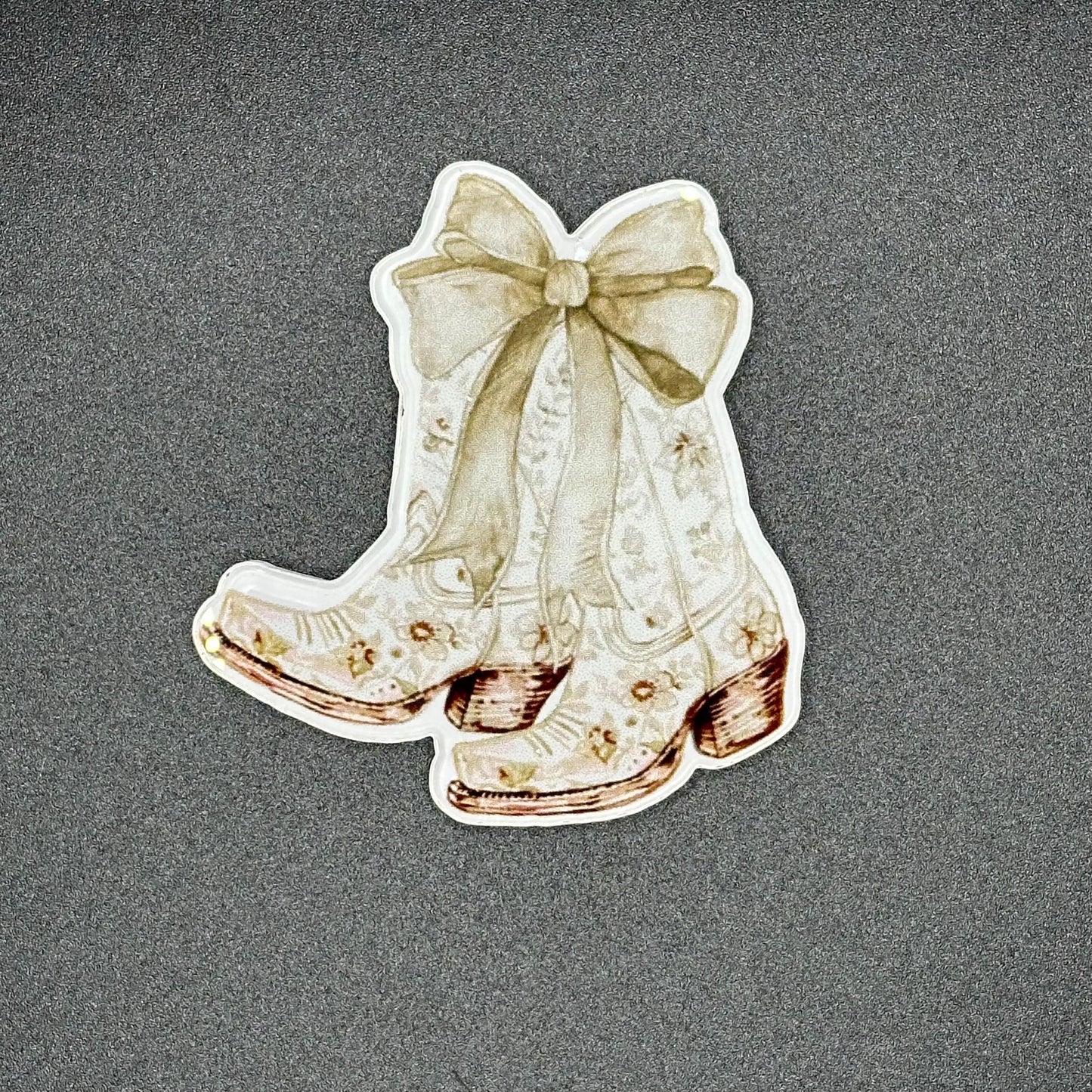 ID Holder/Badge Reel/Popsocket - Vintage Floral Cowboy Boots