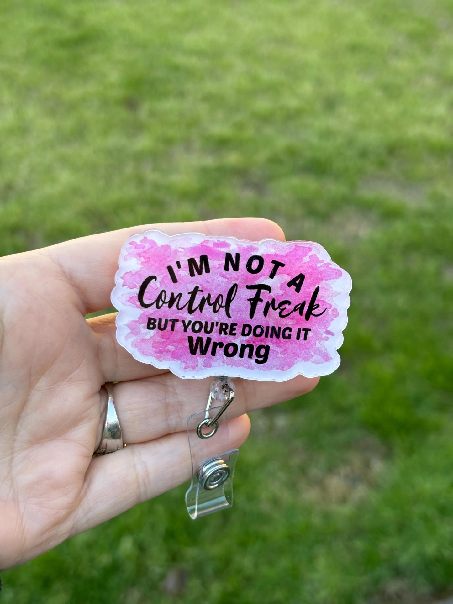 ID Holder/Badge Reel/Popsocket - Not a Control Freak