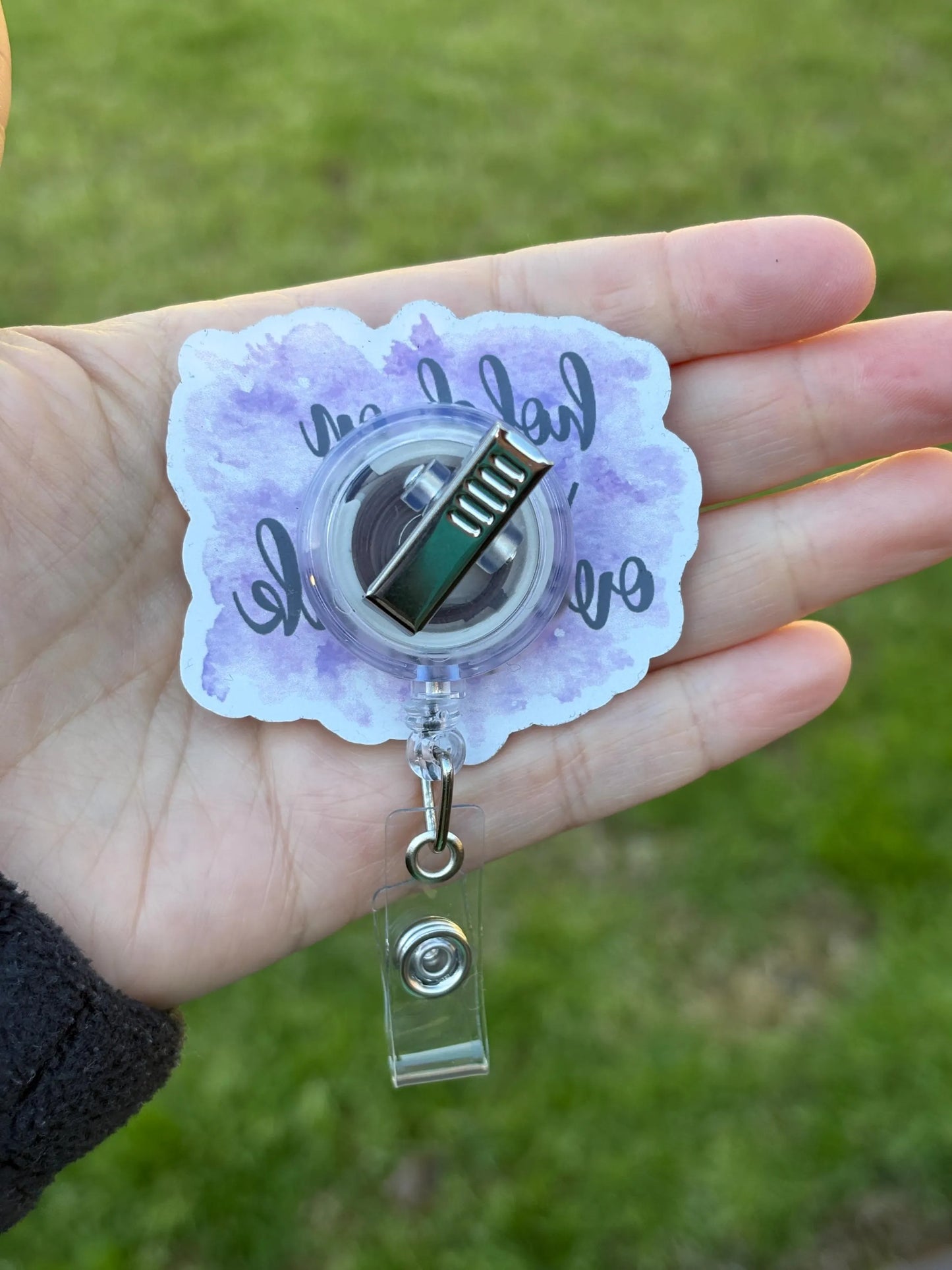 ID Holder/Badge Reel/Popsocket - Hold On Let Me Overthink This