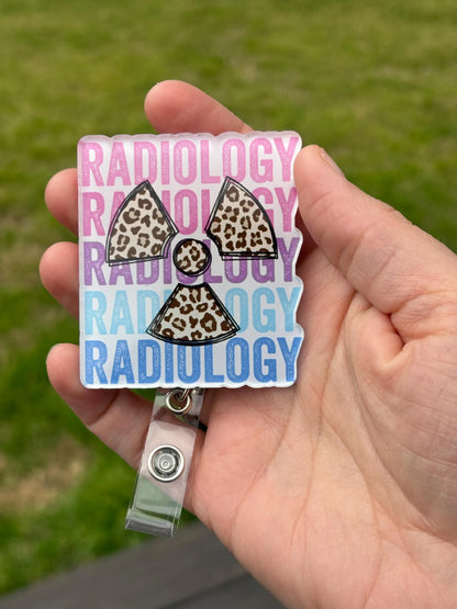 ID Holder/Badge Reel/Popsocket - Leopard Radiology
