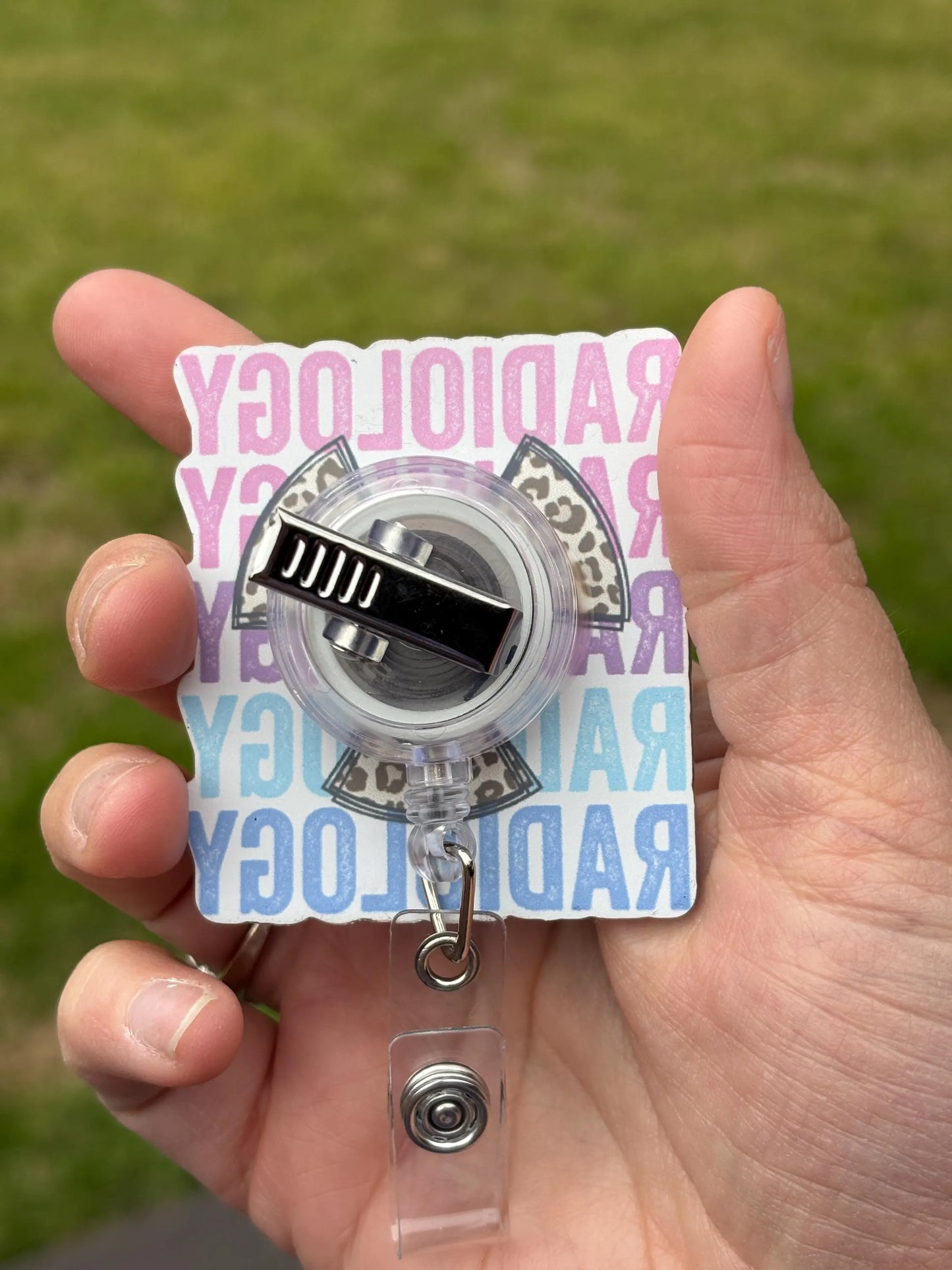 ID Holder/Badge Reel/Popsocket - Leopard Radiology