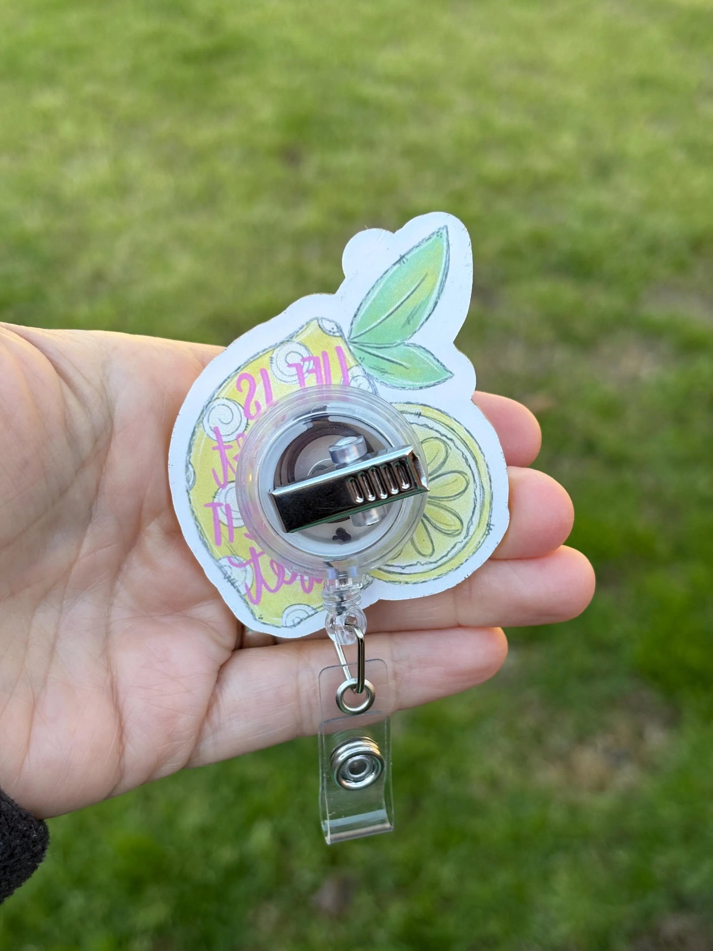ID Holder/Badge Reel/Popsocket - Life Is Short Make It Sweet