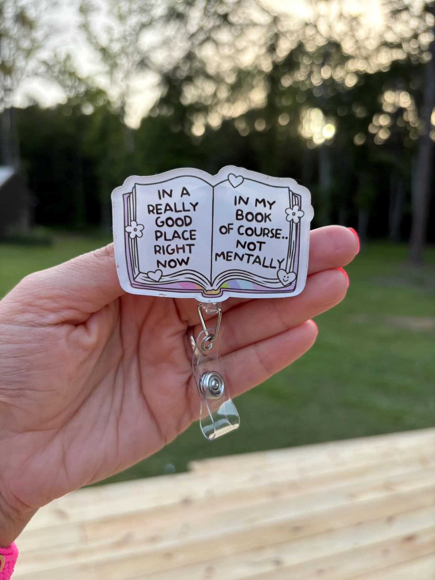 ID Holder/Badge Reel/Popsocket - Book Lover