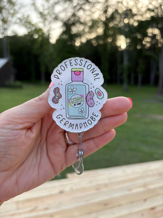 ID Holder/Badge Reel/Popsocket - Professional Germaphobe