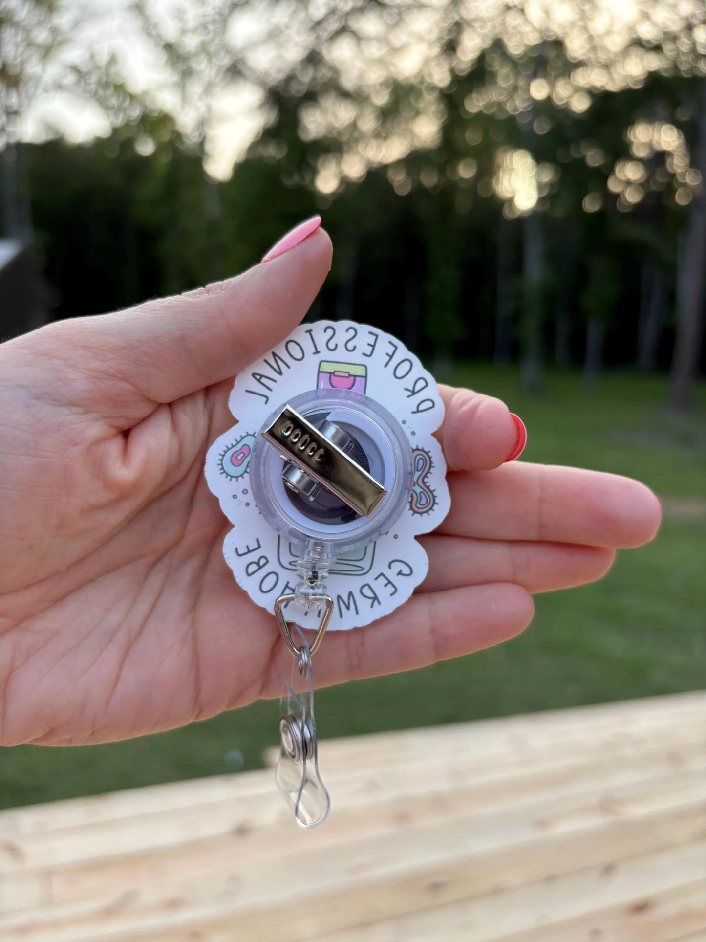 ID Holder/Badge Reel/Popsocket - Professional Germaphobe