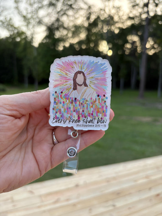 ID Holder/Badge Reel/Popsocket - Every Knee Shall Bow