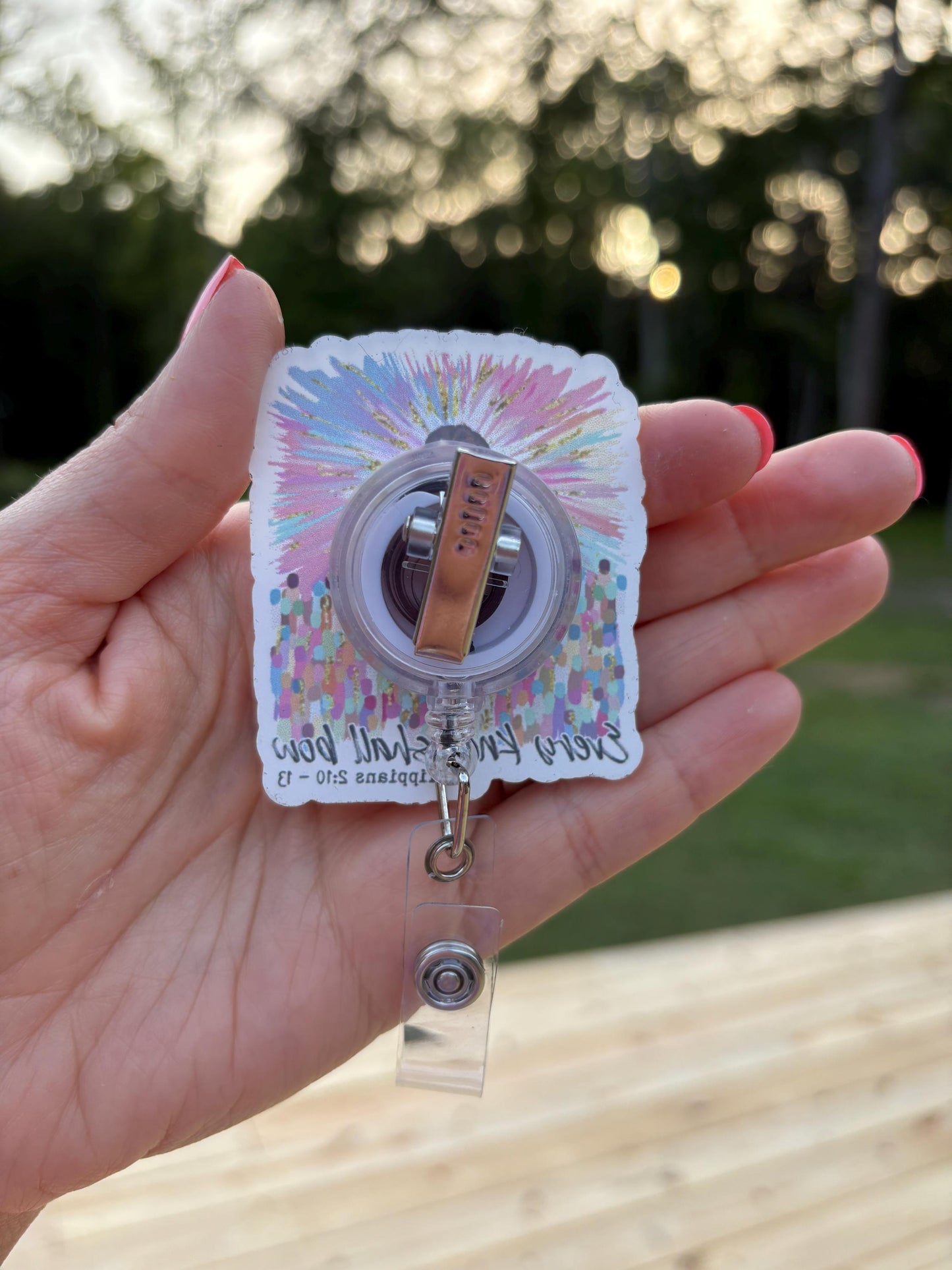 ID Holder/Badge Reel/Popsocket - Every Knee Shall Bow