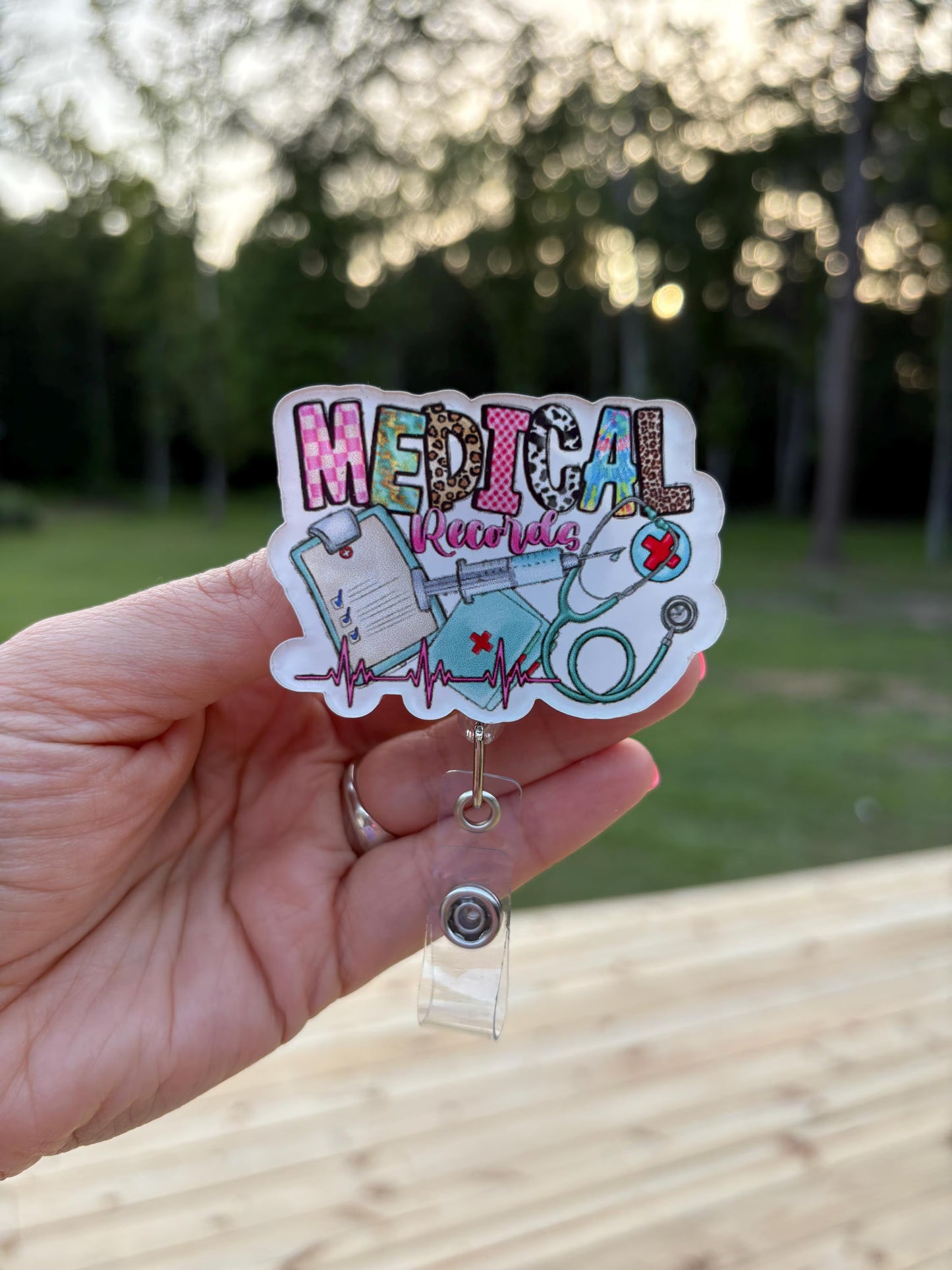 ID Holder/Badge Reel/Popsocket - Medical Records