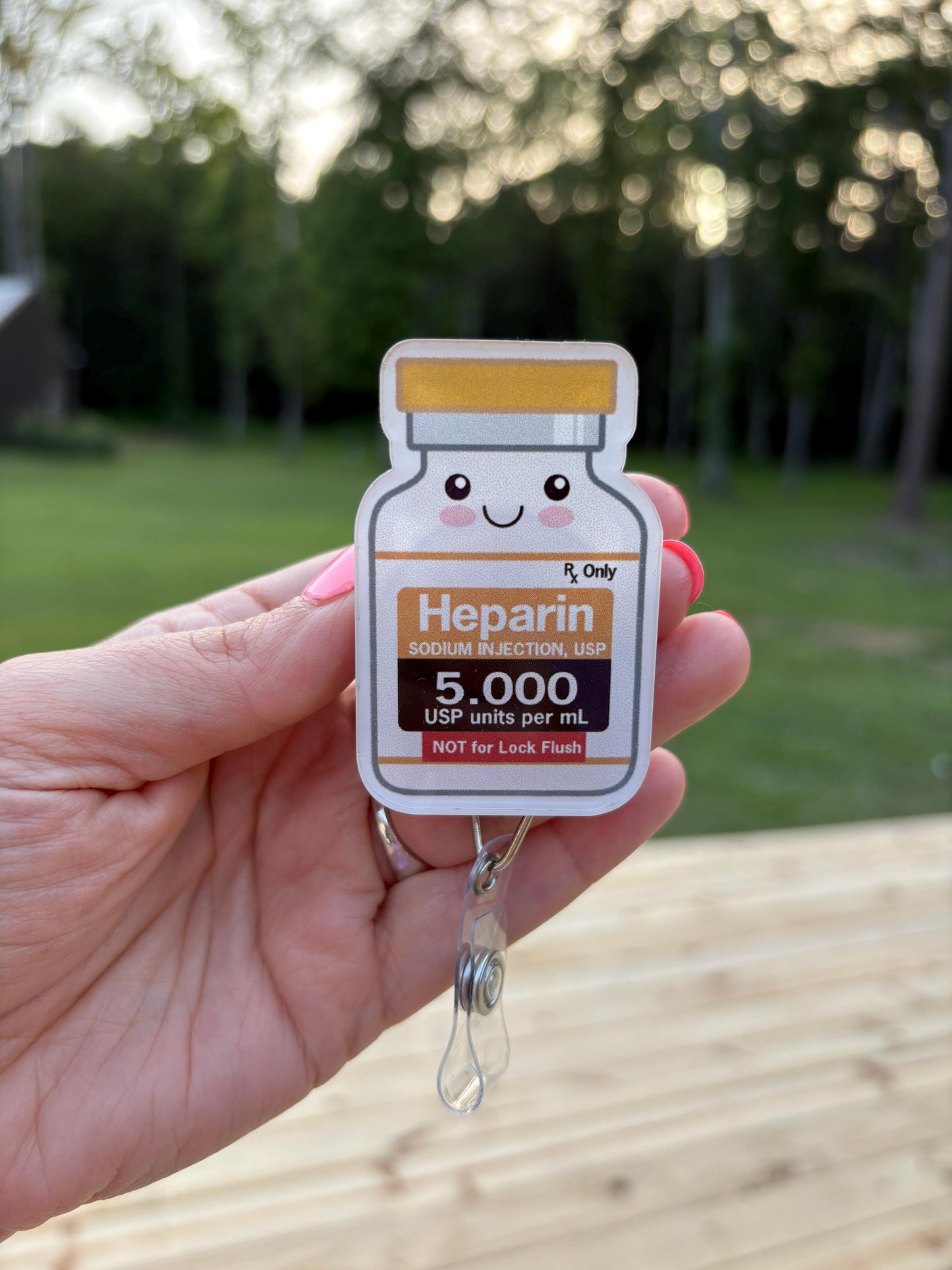 ID Holder/Badge Reel/Popsocket - Heparin Vial