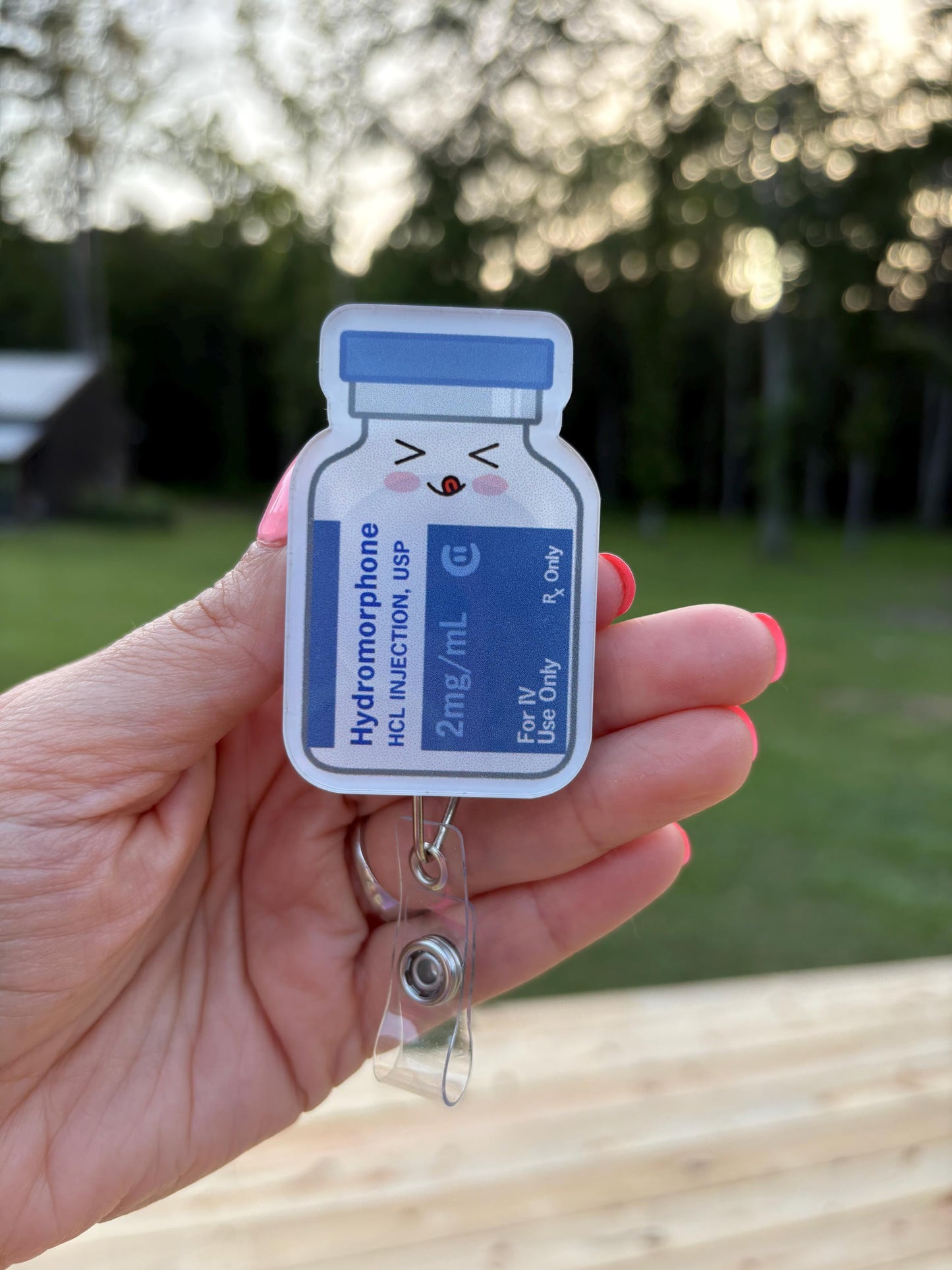 ID Holder/Badge Reel/Popsocket - Hydromorphone Vial