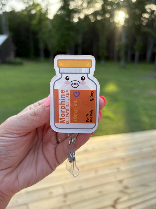 ID Holder/Badge Reel/Popsocket - Morphine Vial