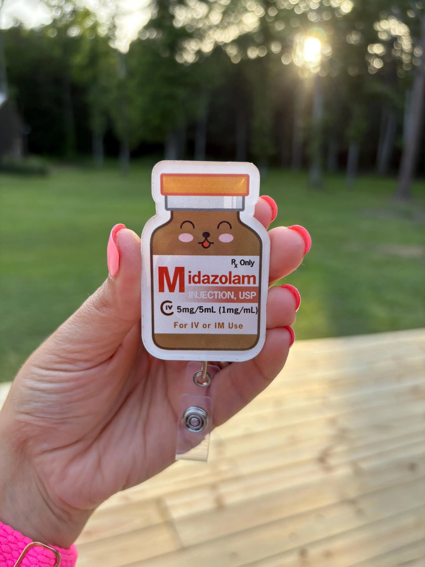 ID Holder/Badge Reel/Popsocket - Midazolam Vial