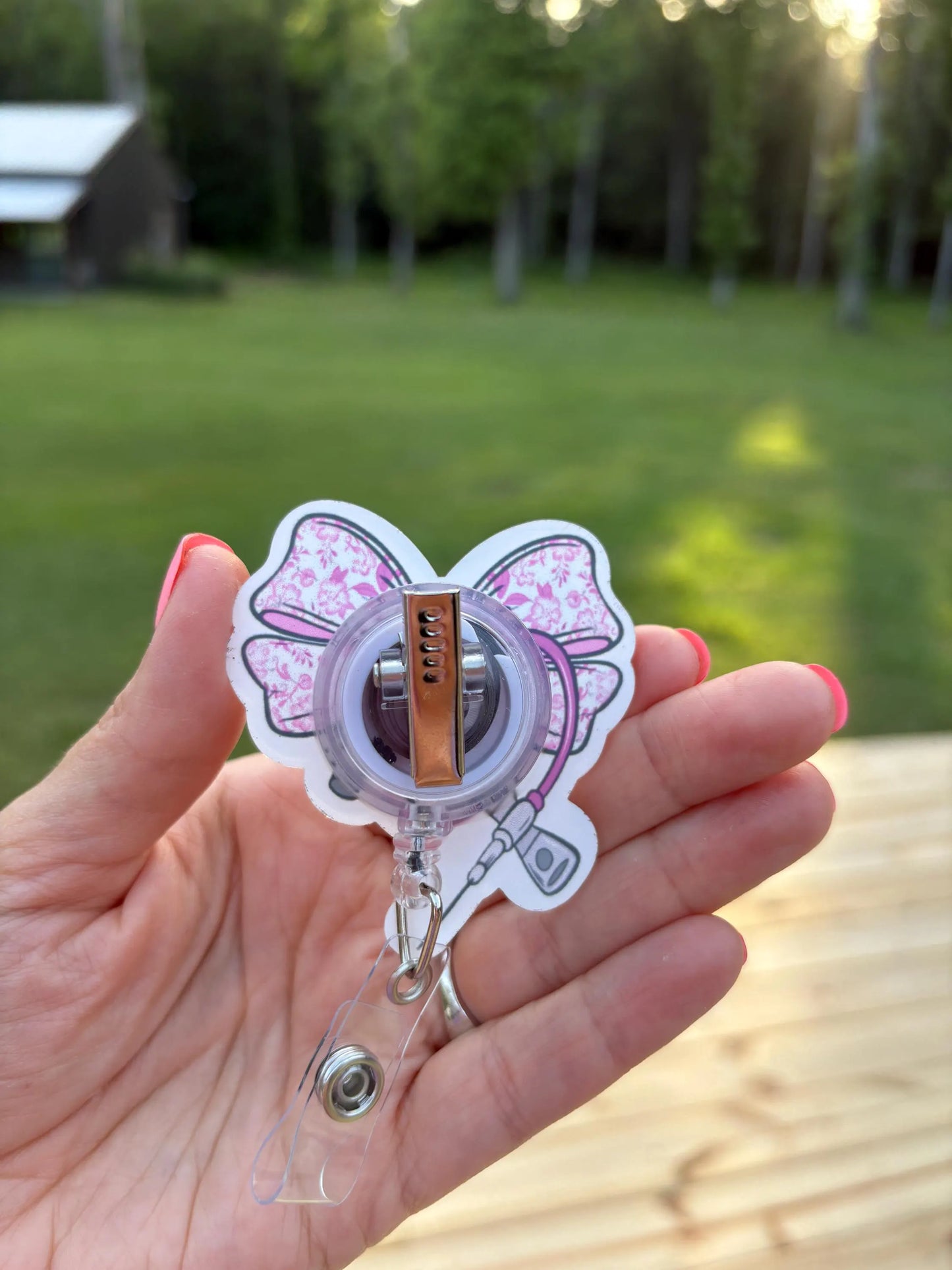 ID Holder/Badge Reel/Popsocket - Phlebotomist Bow