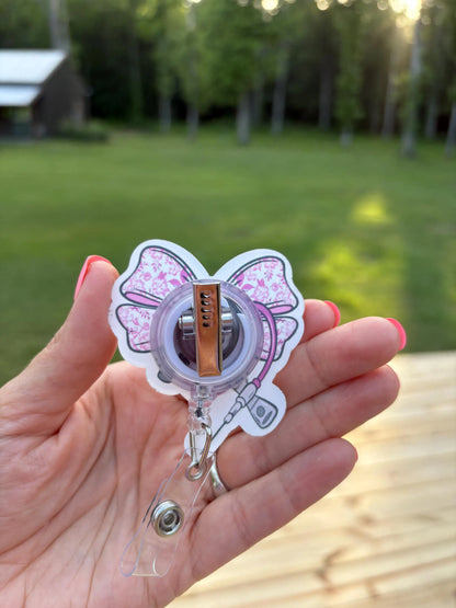 ID Holder/Badge Reel/Popsocket - Phlebotomist Bow