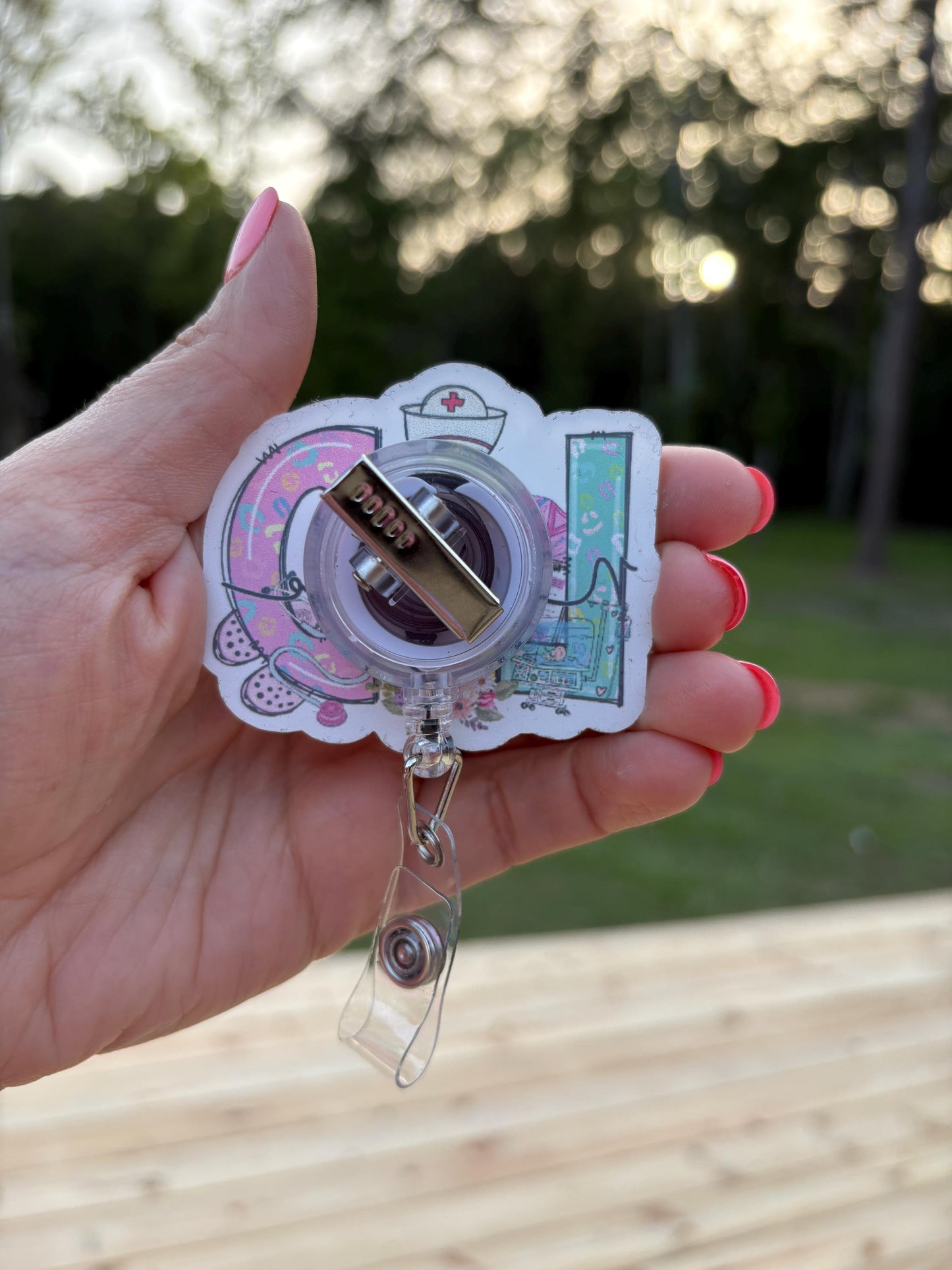 ID Holder/Badge Reel/Popsocket - L&D Nurse